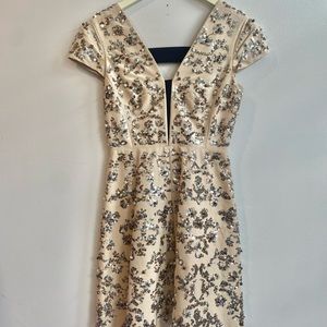 Rebecca Taylor Tan Sequins Embellished Dress